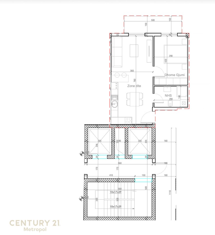 Apartment 1+1 for sale invested at ''Tirana Porta e Re''