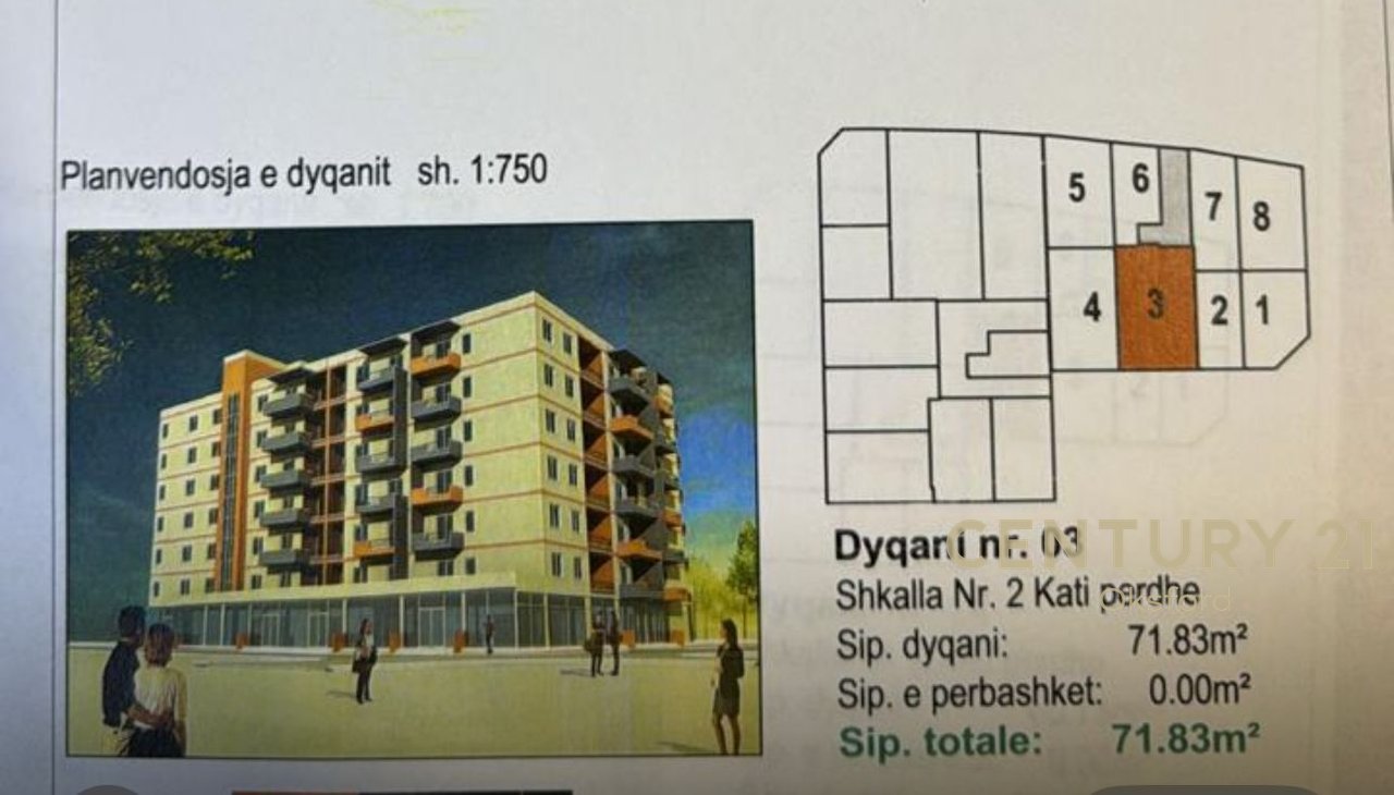 71.83 m2 SIPER FAQE TREGTARE PËR SHITJE NË ZONËN E FRESKUT.