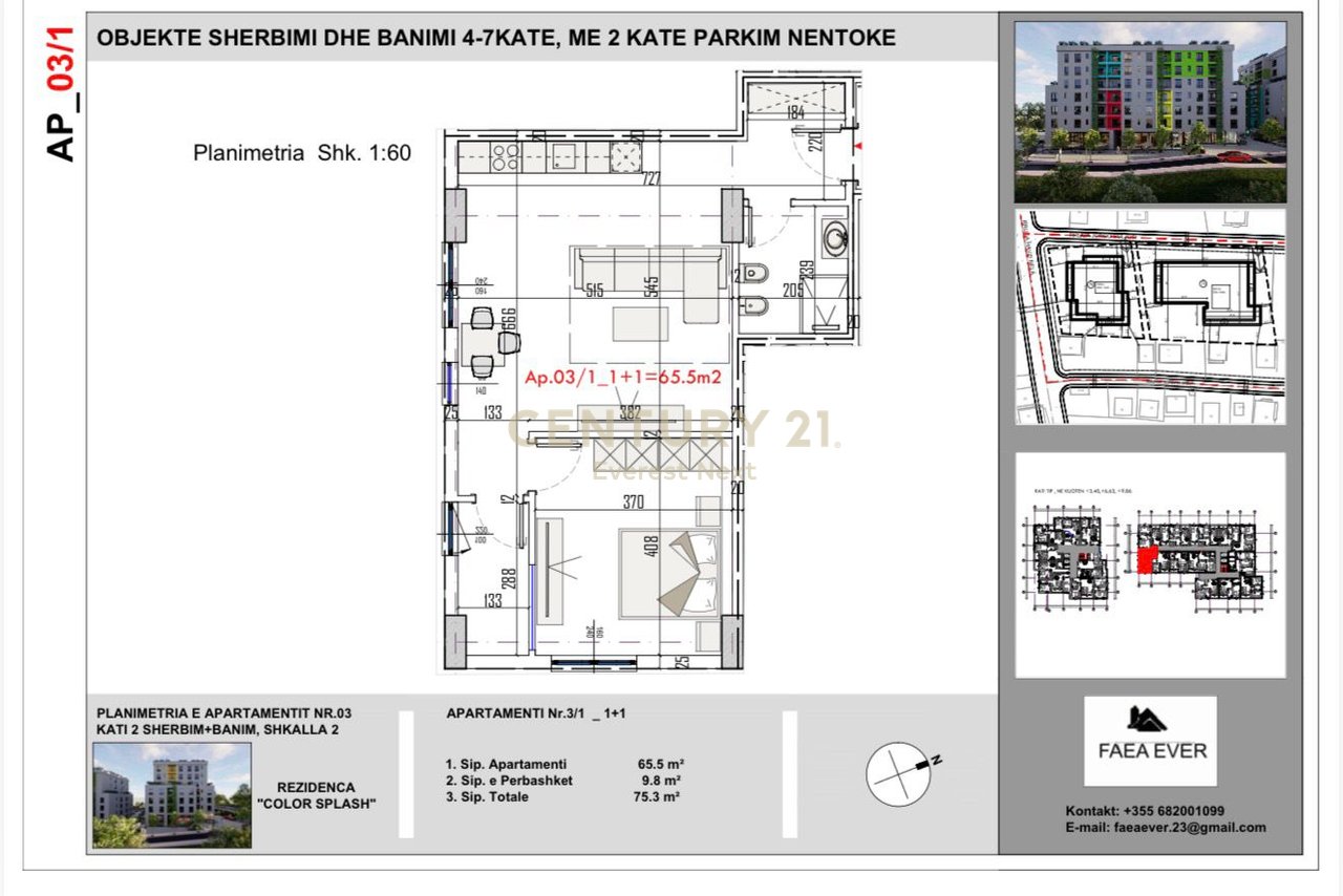 SHITET APARTAMENT 1+1+POST PARKIMI NË COLOR SPLASH RESIDENCE NË PASKUQAN!