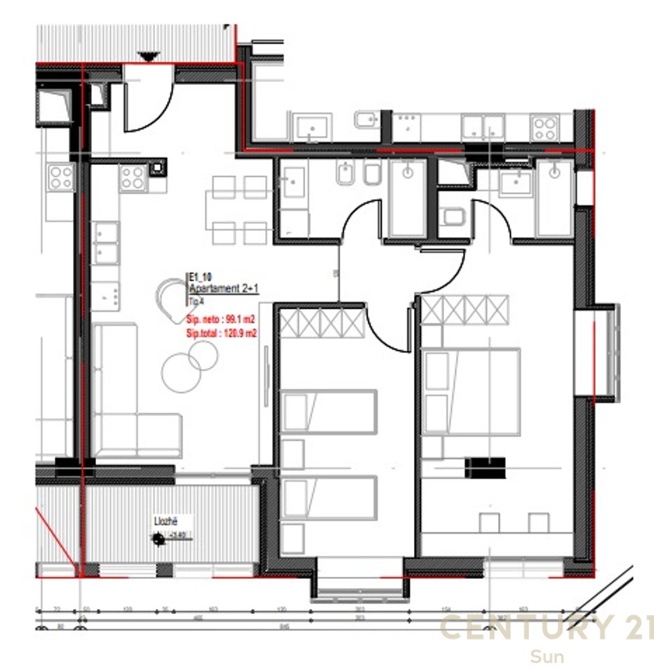 Apartament per shitje 2+1+2 tek Morina City, Dhermi.