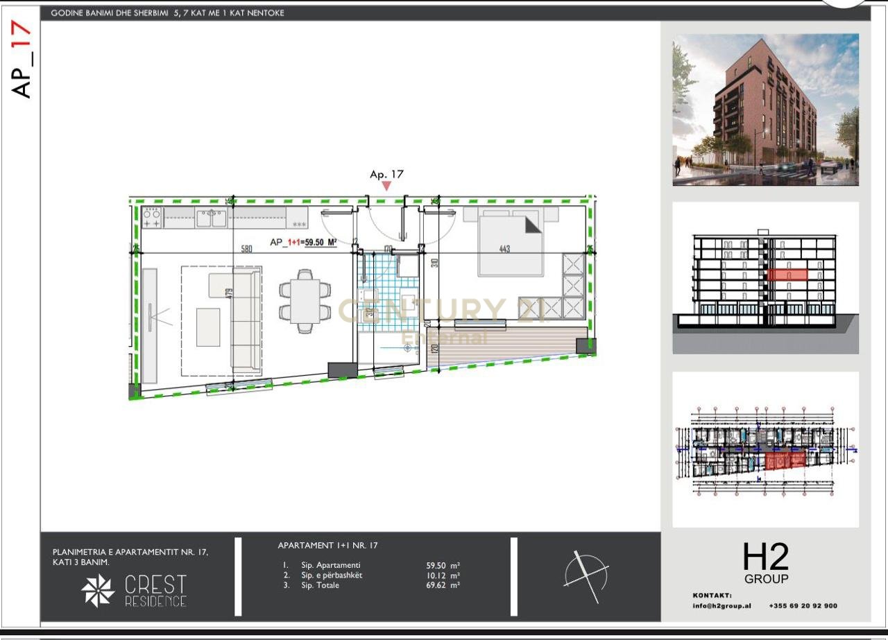 Apartament 1+1 per shitje ne Paskuqan