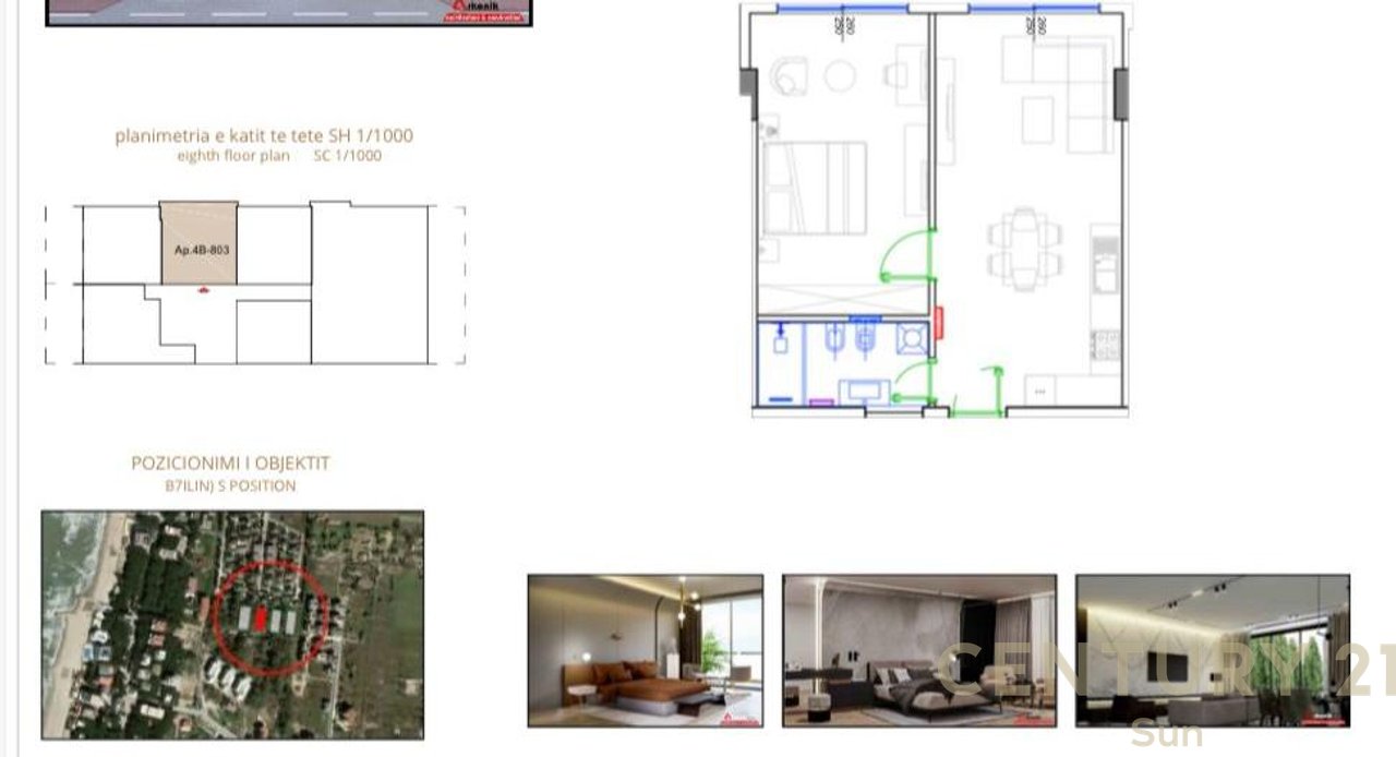 Apartment for sale 1+1 Golem Durres