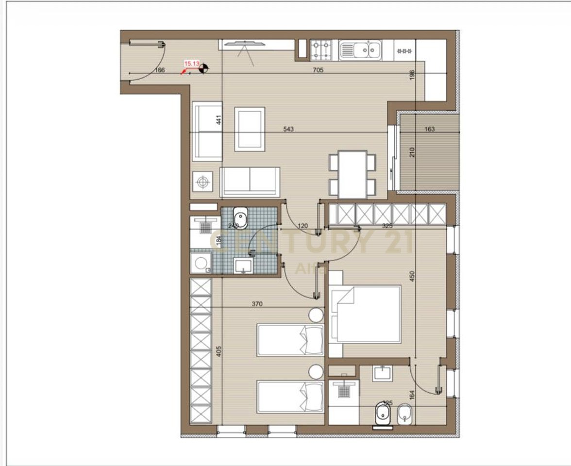 Shitet apartament 2+1+2  tualete tek Riviera Residence ,Kamez!
