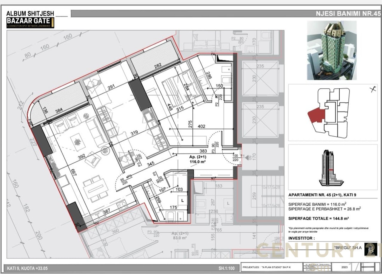 APARTAMENT 2+1+2 TE BAZAAR GATE PRANE PAZARIT TE RI,TIRANE.