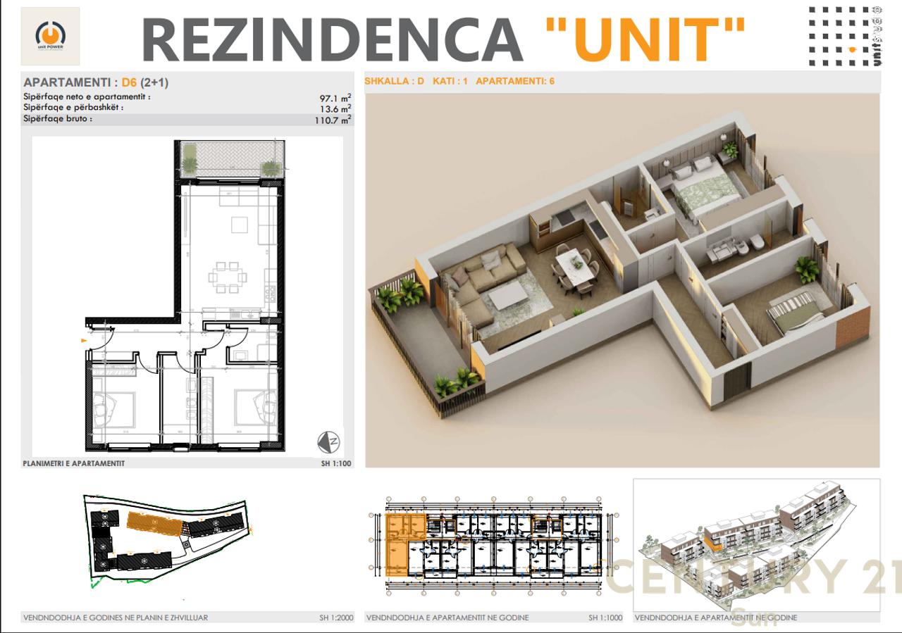 SHESIM APARTAMENT 2+1+2, PRANE TEG!