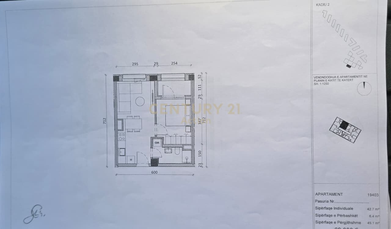 Appartamento 1+1 in vendita al Complesso Kadiu