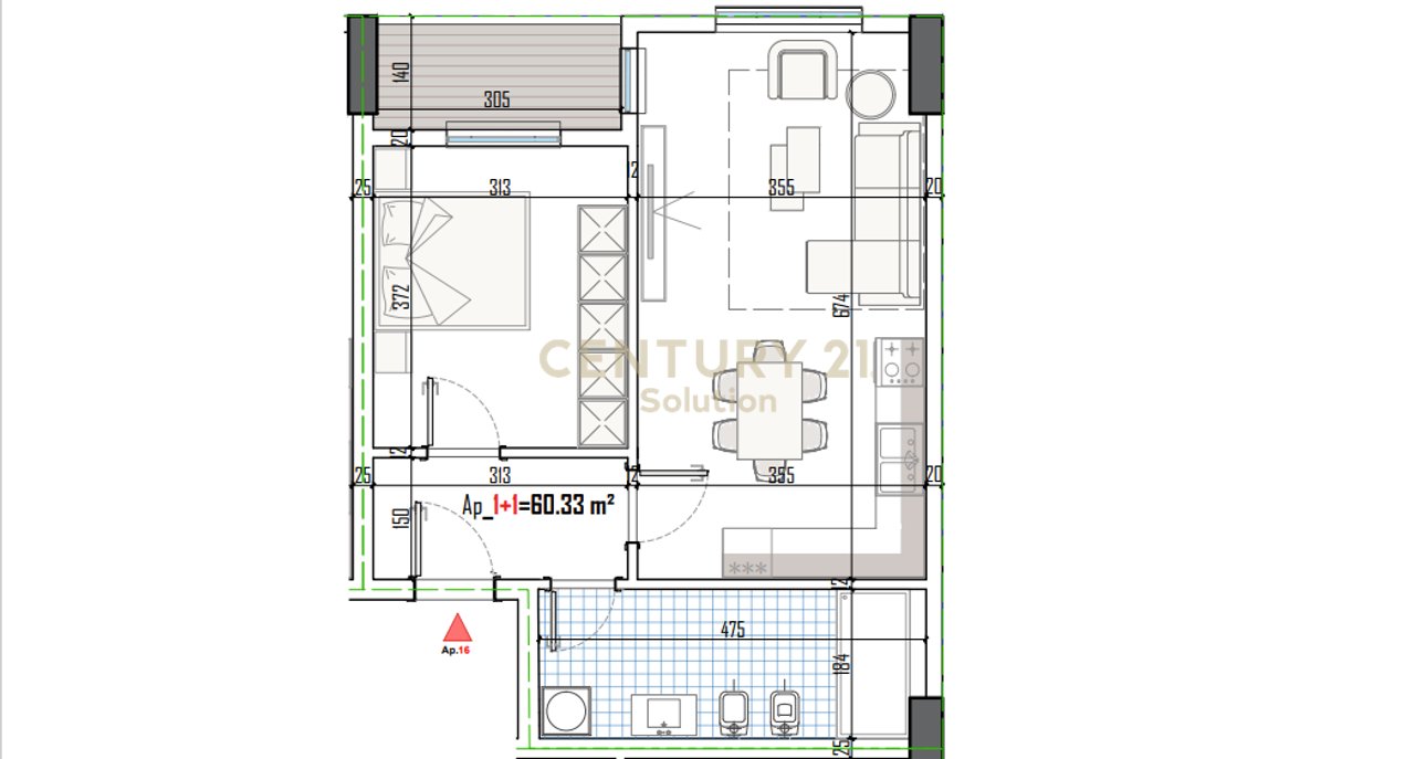 APARTAMENT 1+1 PER SHITJE NE PASKUQAN !