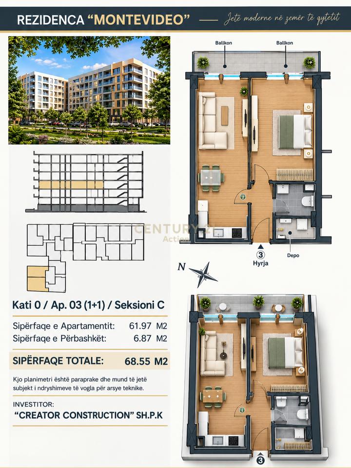 SHITET APARTAMENT 1+1 | MALI I ROBIT, GOLEM 🌊