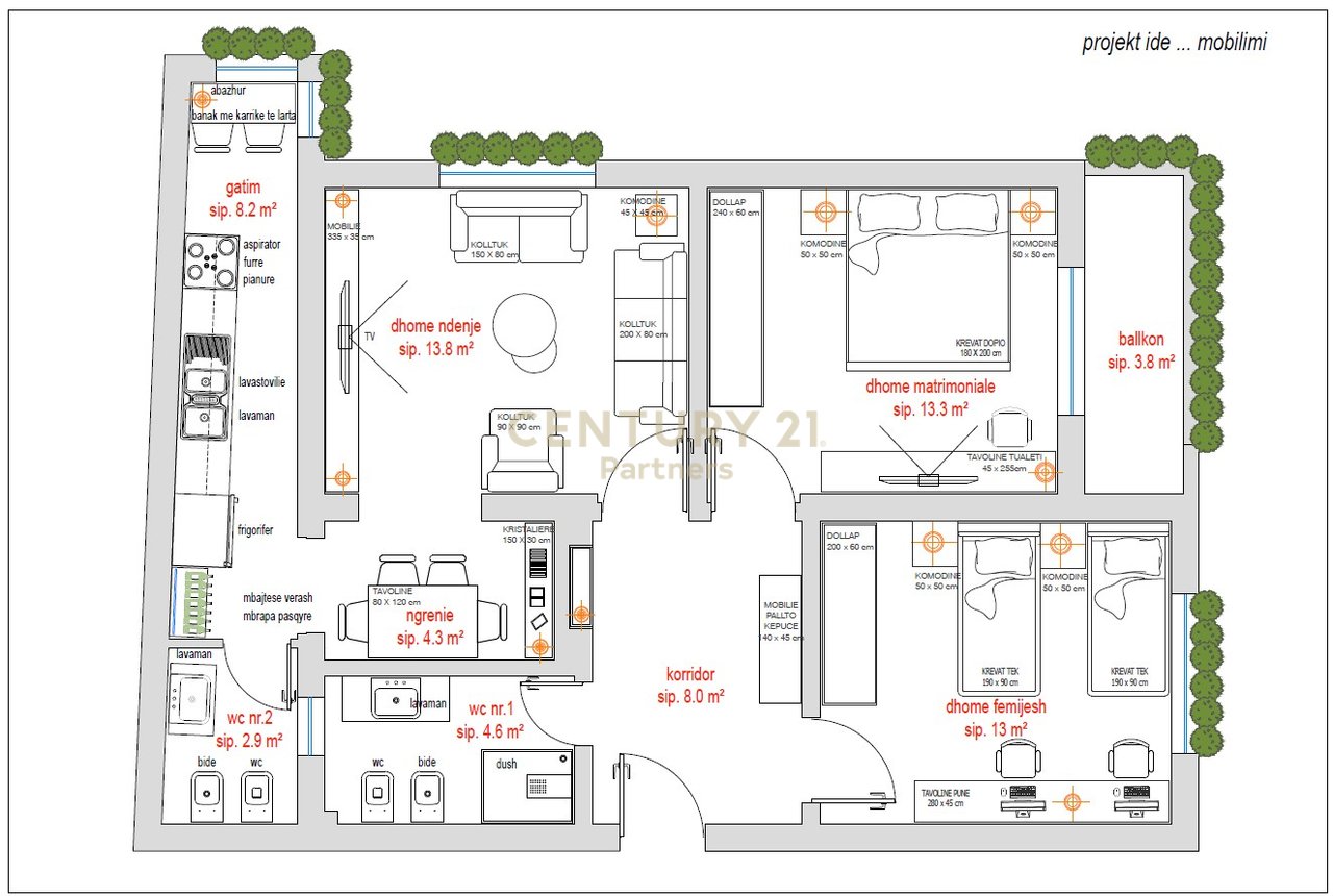 Apartament 2+1+2 Për Shitje në Ali Demi, Tiranë - 168,000€ | 80.5 m²
