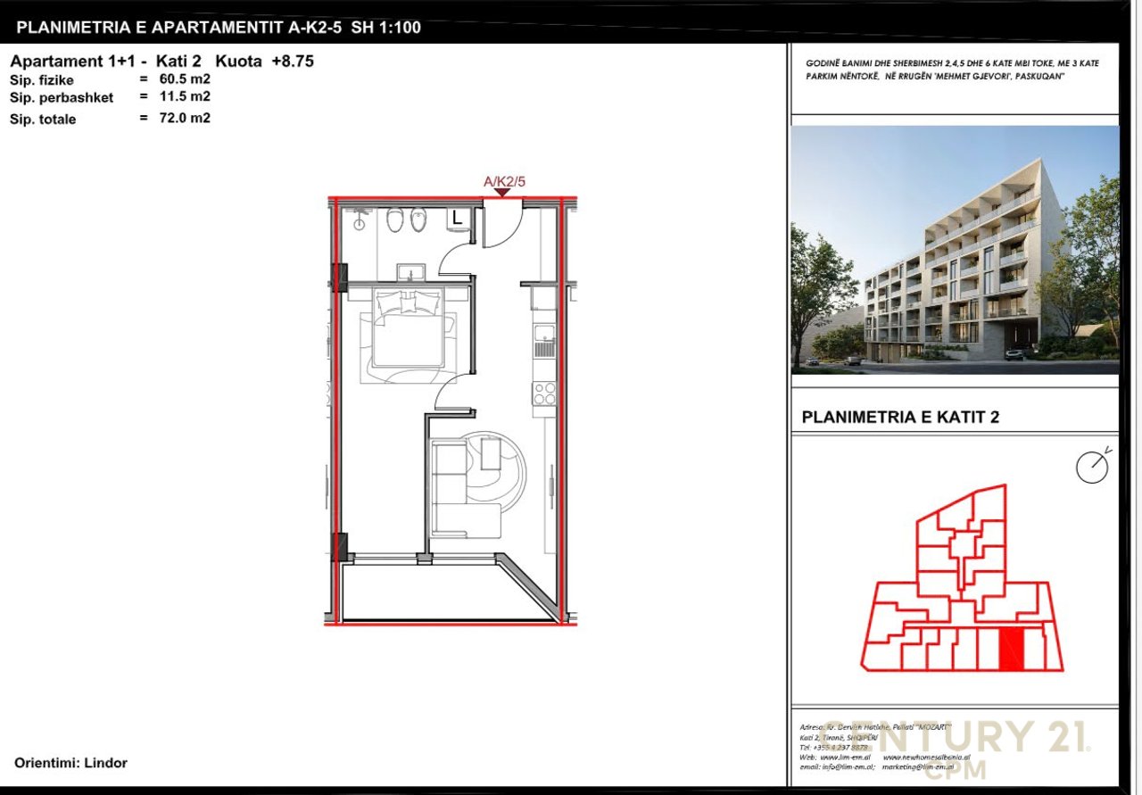 ALUNA 5 PASKUQAN SELL APARTMENT 1+1 WITH PRICE 1000 € M²