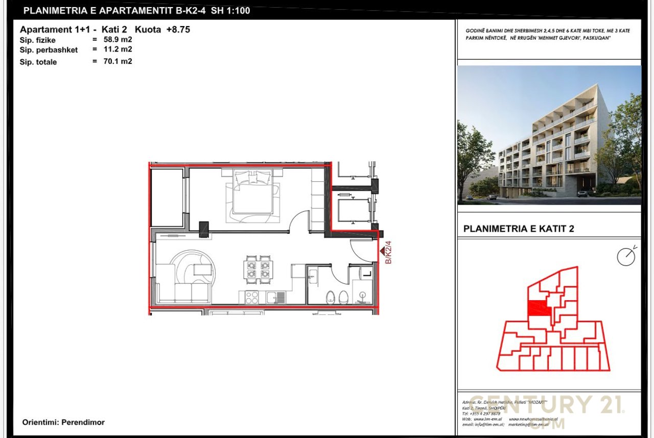 ALUNA 5 PASKUQAN SELL APARTMENT 1+1 WITH PRICE 1000 € M²