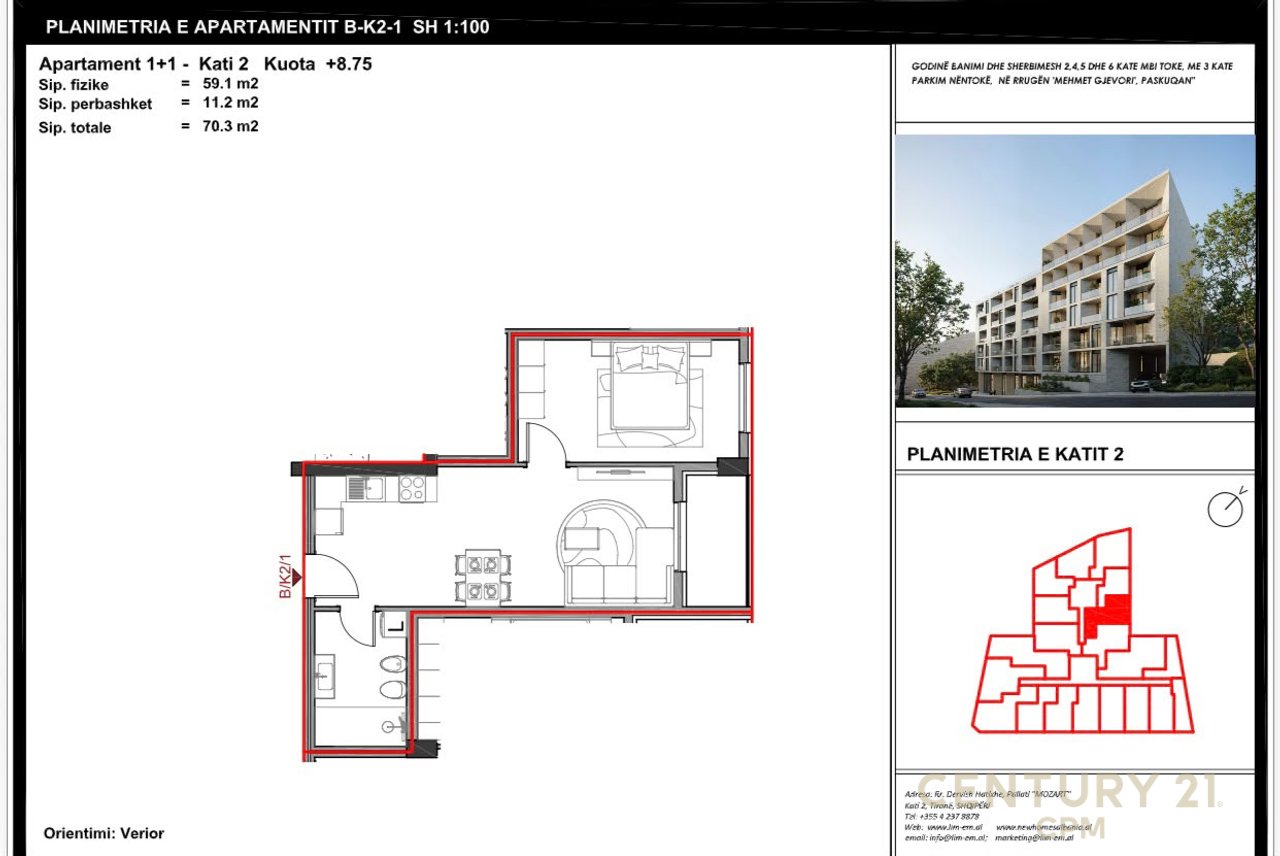ALUNA 5 PASKUQAN SELL APARTMENT 1+1 WITH PRICE 1000 € M²