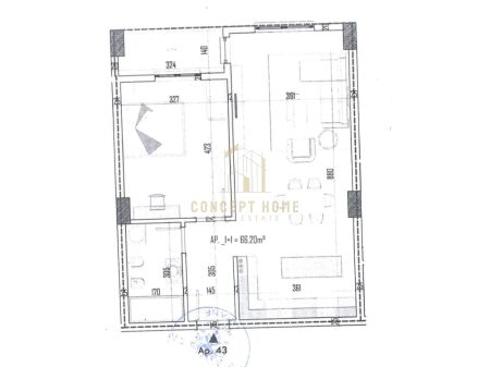 Shitet apartament 1+1 ne Paskuqan