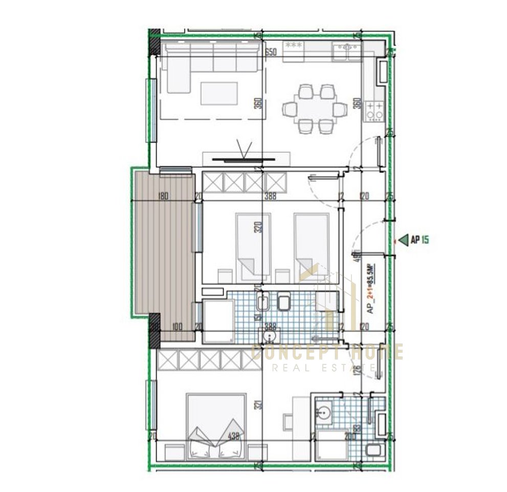 Apartament 2+1 Për Shitje në Paskuqan, Tiranë - 109571€ | 99.61 m²