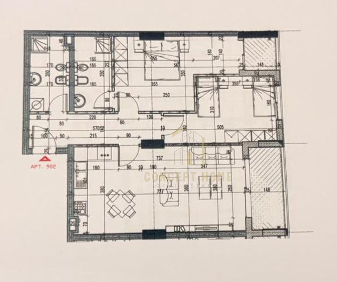 2+1 Apartment for sale in Xhamlliku, Tirana - €199,134 | 110.63 m²