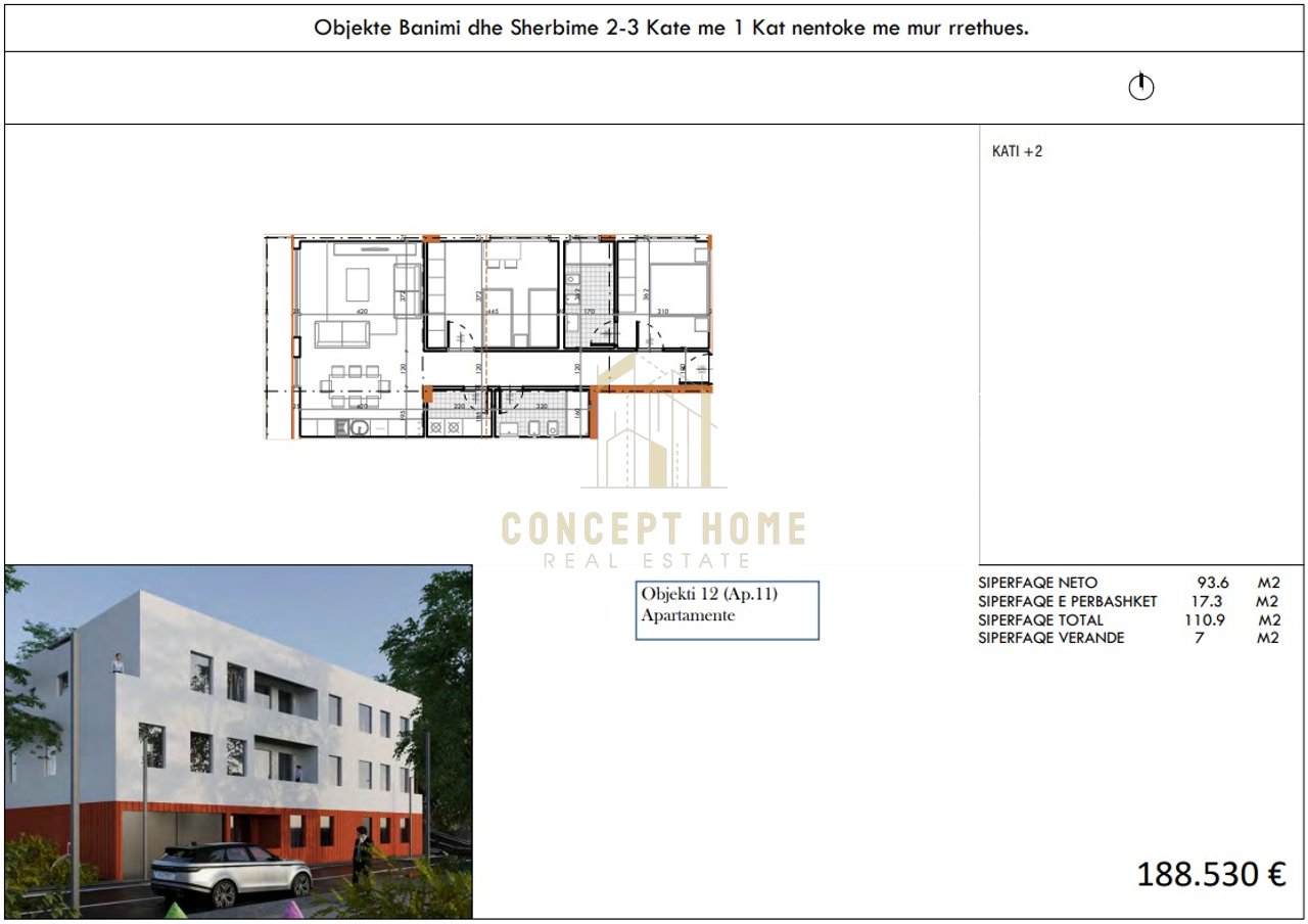 Shitet apartamenti 2+1+2 ne Mjull-Bathore