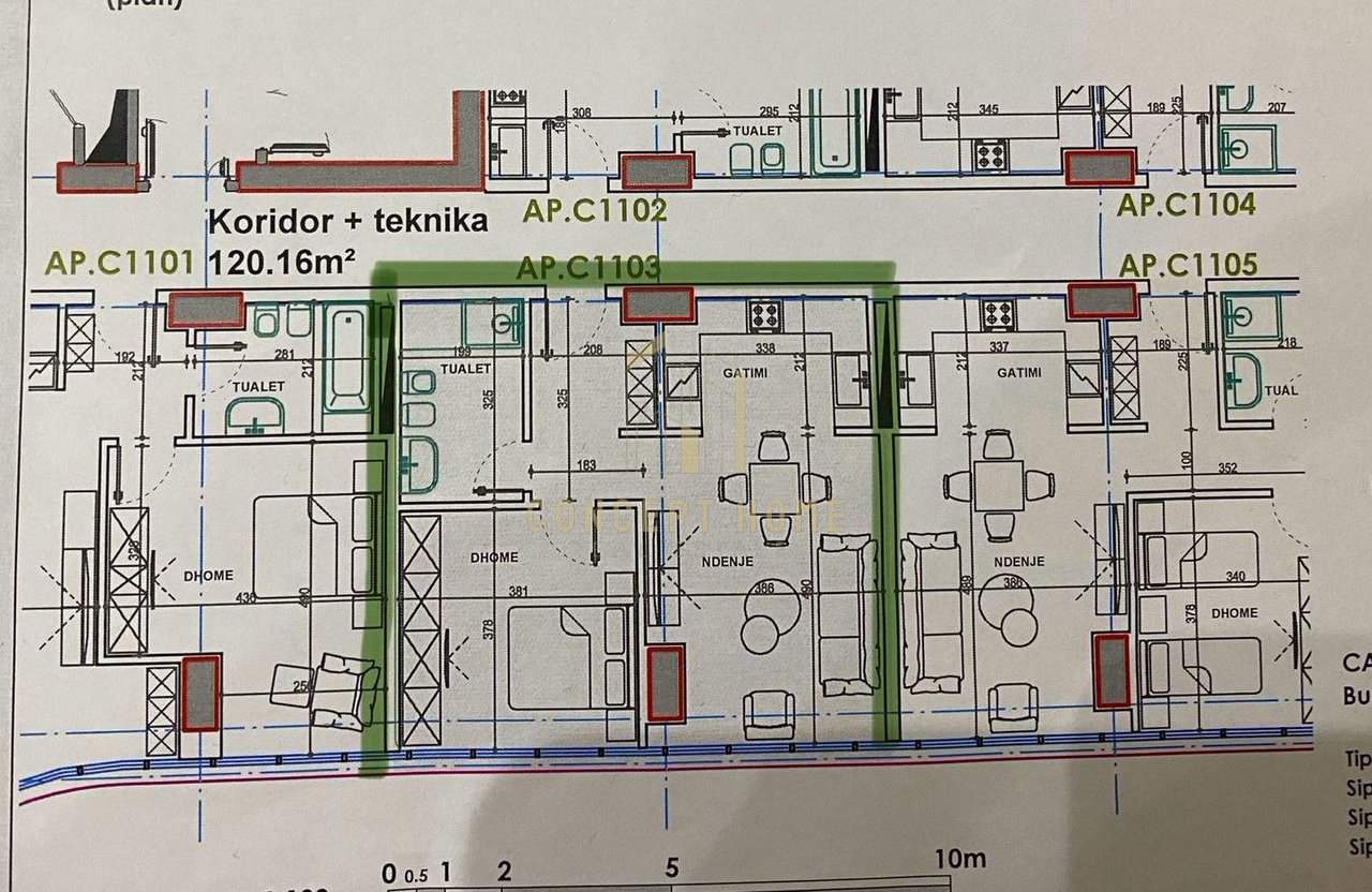 Shitet apartament 1+1 tek Ekspozita Building