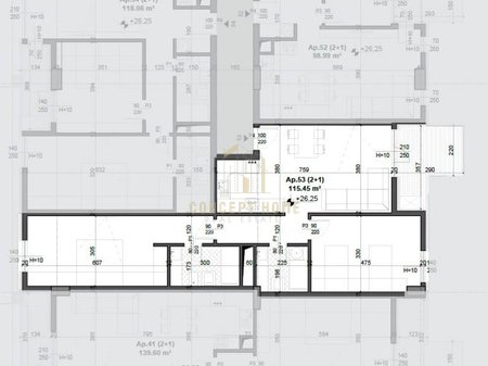 Apartament 2+1+2 Për Shitje në Ish fusha aviacionit, Tiranë - 169,000€ | 115.45 m²