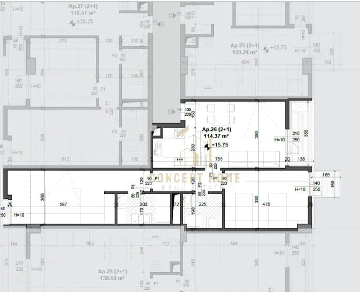 Apartament 2+1+2 Për Shitje në Ish fusha aviacionit, Tiranë - 167,500€ | 114.37 m²