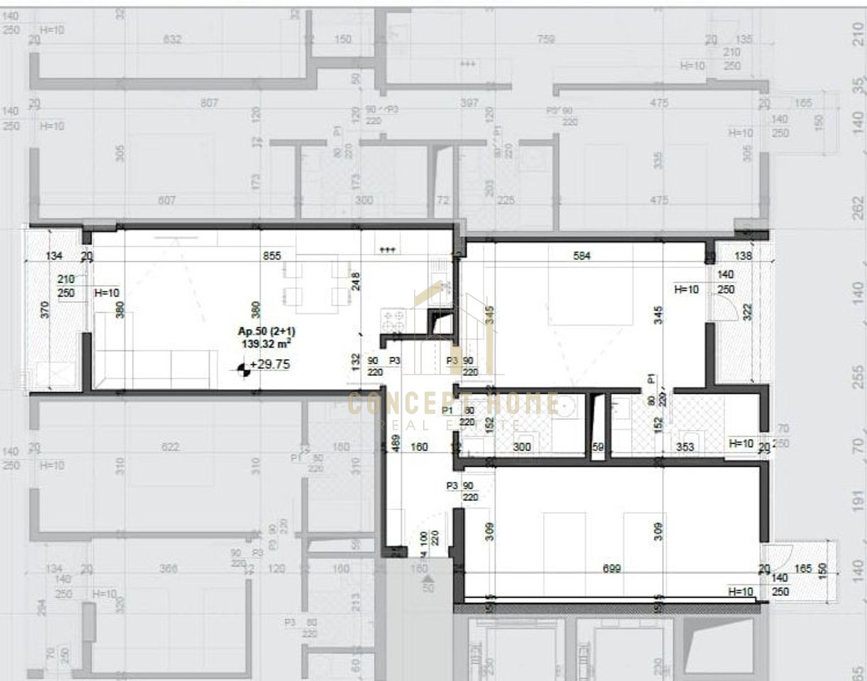 Apartament 2+1+2 Për Shitje në Ish fusha aviacionit, Tiranë - 204,000€ | 13932 m²