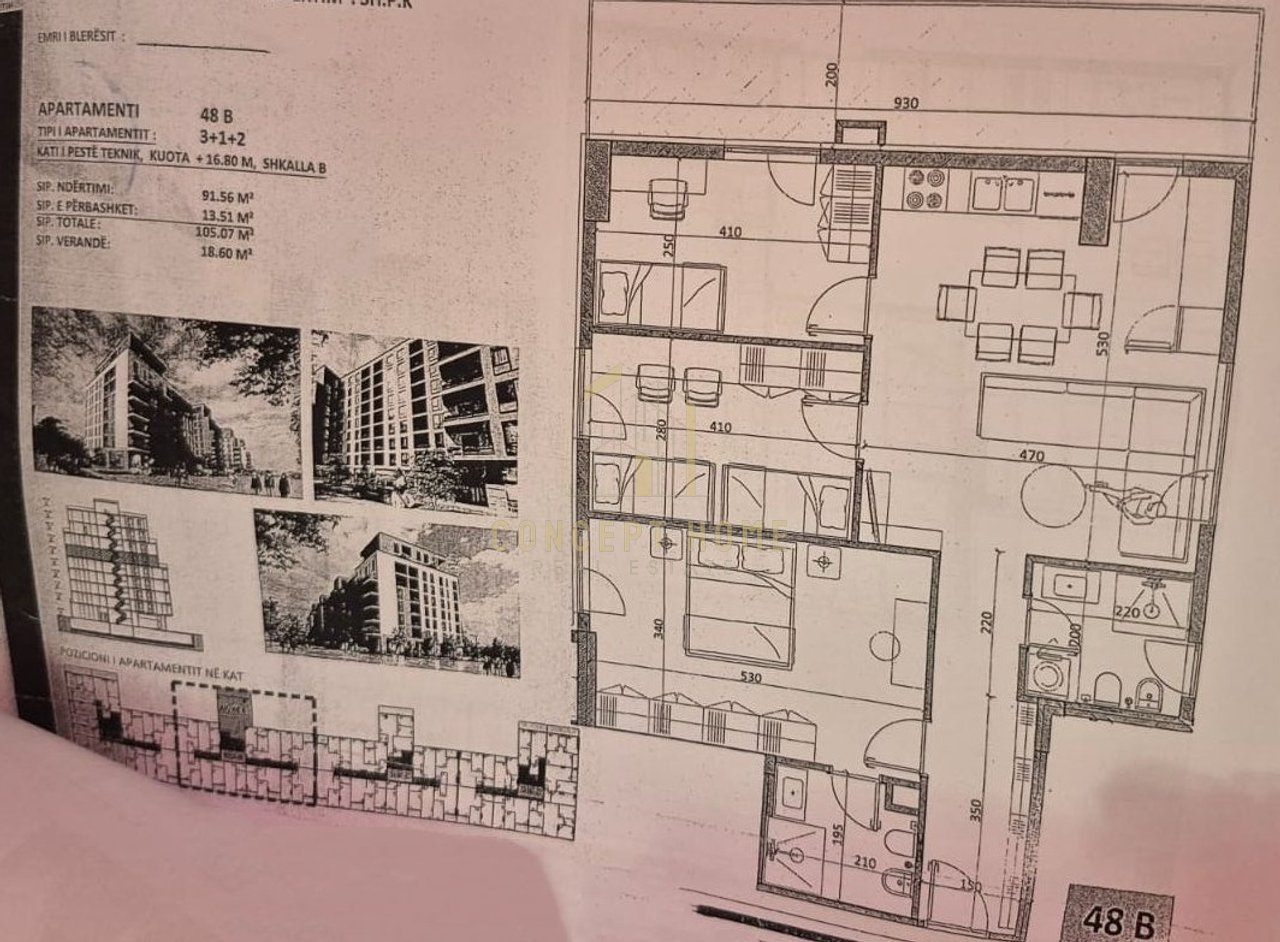 Appartamento 3+1+2 in vendita a Kamez