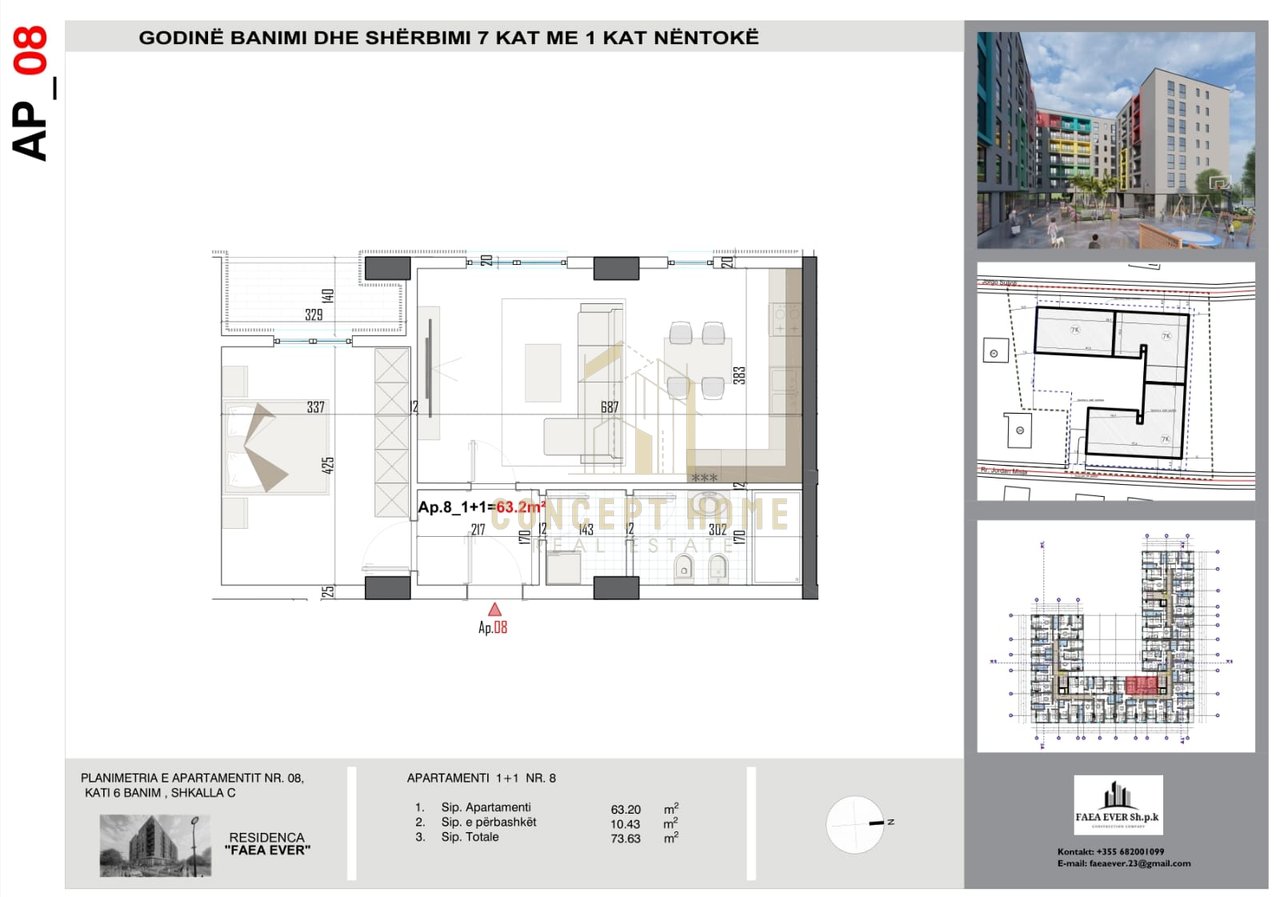 Appartamento 1+1 in Vendita a Paskuqan, Tirana - 103.082€ | 73,63 m²