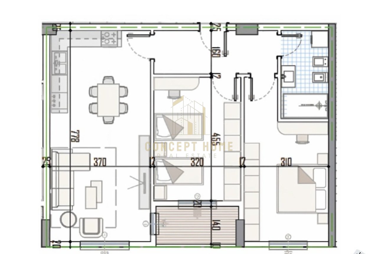 Shitet apartament 2+1 ne Kamez