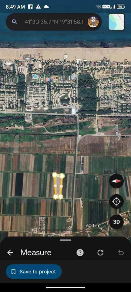 Shitet toke ne gjirin e Lalezit 1 km nga deti me akses ne rruge