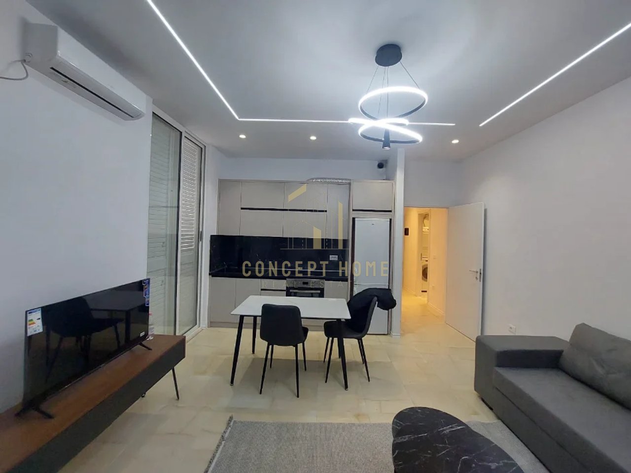 Apartment 1+1 for rent at Kodra Diellit/Price: 55,000 lek/month