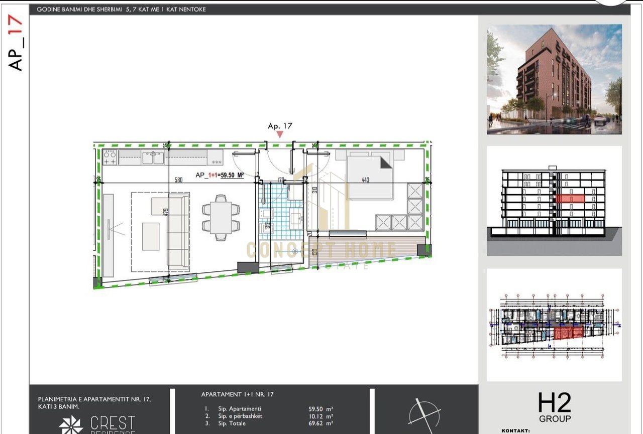 Shitet apartament 1+1 ne Paskuqan