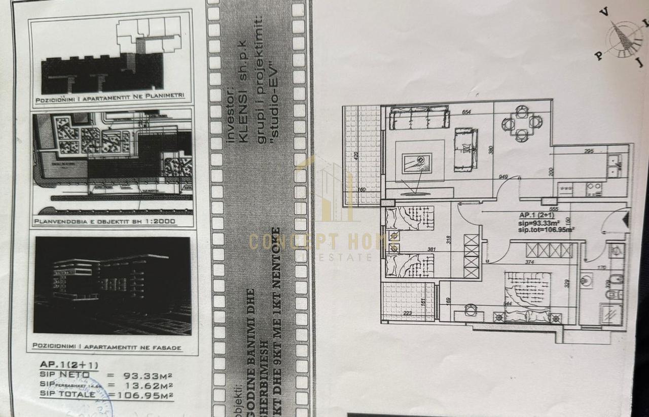 Shitet apartament 2+1+2 ne Astir