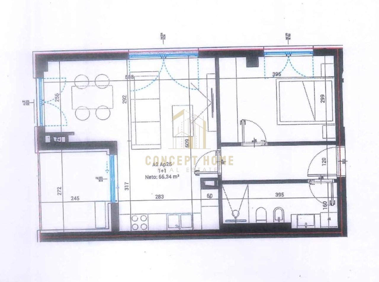1+1 Apartment For Sale in Dhermi, Vlore - €250,496 | 78.28 m²