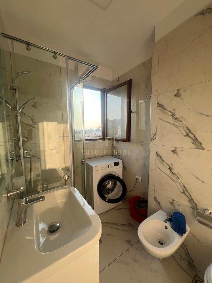 A studio apartment is for rent opposite the "Deshmoret e Lirise" school.