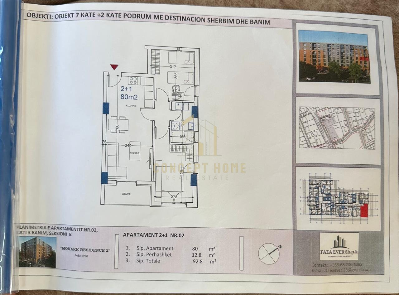 Appartamento 2+1 in vendita a Babrru (Unaza E Madhe) di fronte al 5 Maggio - 120.640€ | 92,8 m²