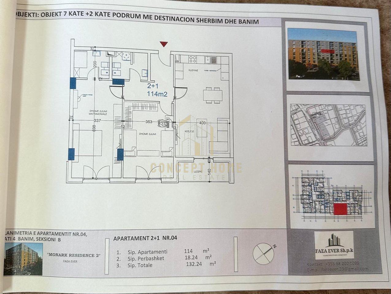 2+1+2 Apartment for Sale in Babrru (Great Ring) opposite 5 Maji, Tirana - €171,912 | 132.24 m²