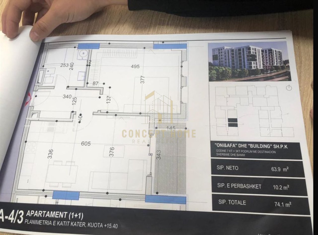 Apartament 1+1 për Shitje në Paskuqan, Tiranë - 85,215€ | 74.1 m²