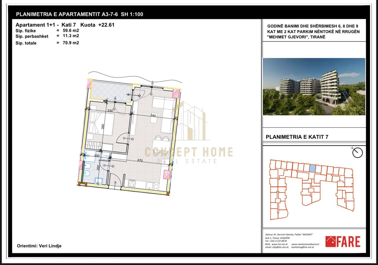 1+1 apartment for sale in Paskuqan