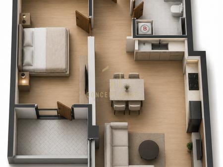 Shitet apartament 1+1 ne Kamez