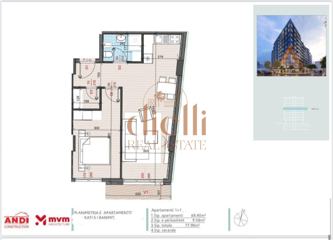 Apartment 1+1 for Sale at Golden Gate Complex Ali Dem