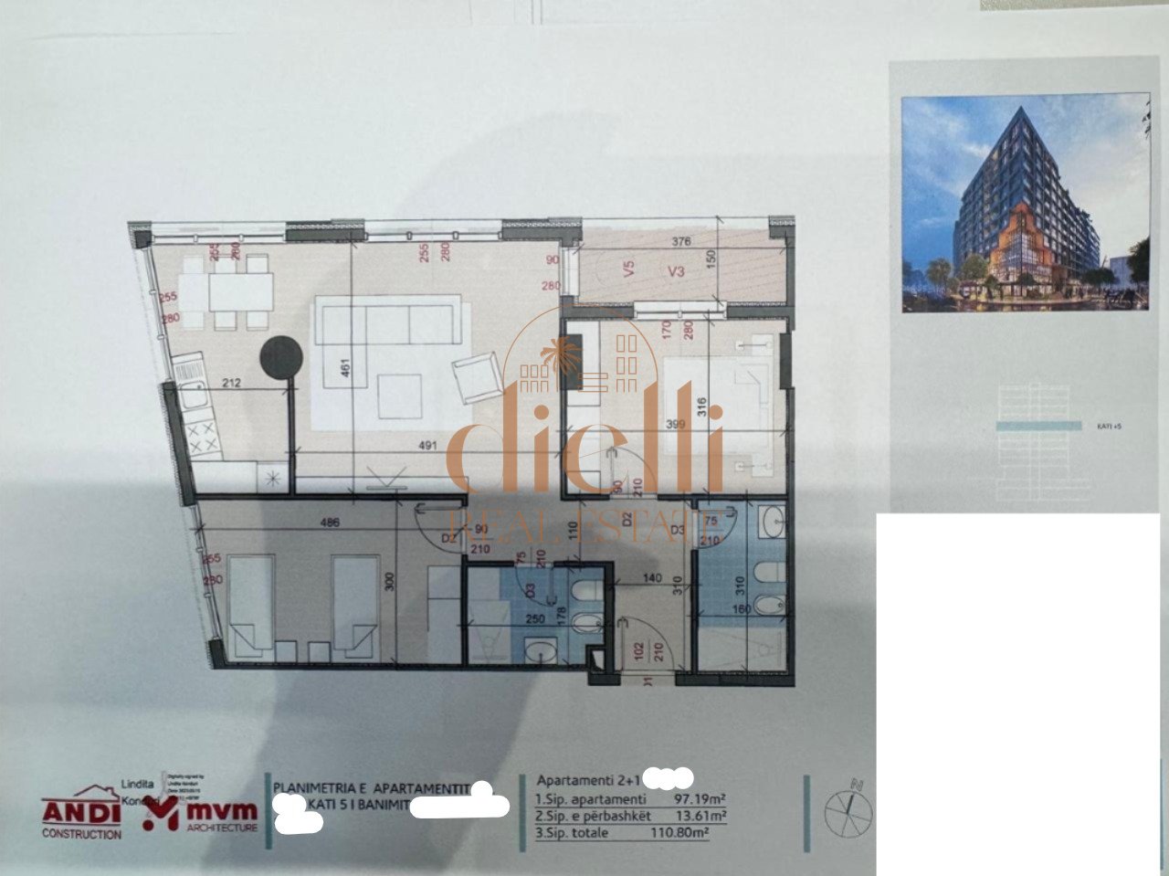Apartment 2+1+2 for Sale at Golden Gate Complex Ali Dem