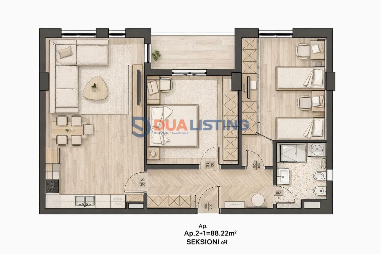 🏡 Appartamento 2+1 in vendita – Paskuqan, Ringside Residence