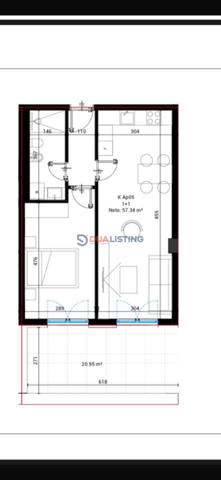SHITET APARTAMENT 1+1 NE DRIMADHES - VILLAGE SQUARE , VLORE !!