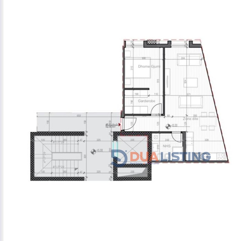 Shesim Apartament 1+1 tek Rezidenca "Porta Tirana e Re"-Sauk