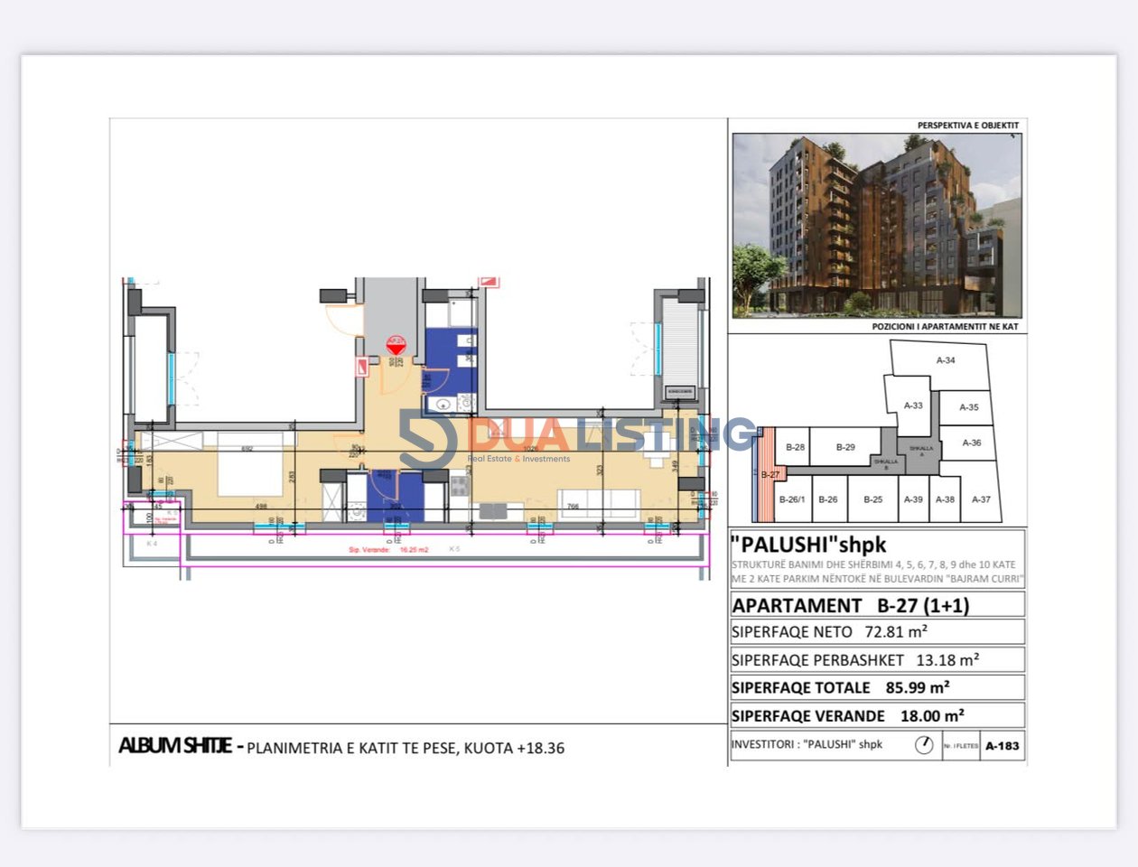 * Apartament 1+1 | Ali Demi – Bulevardi Bajram Curri
