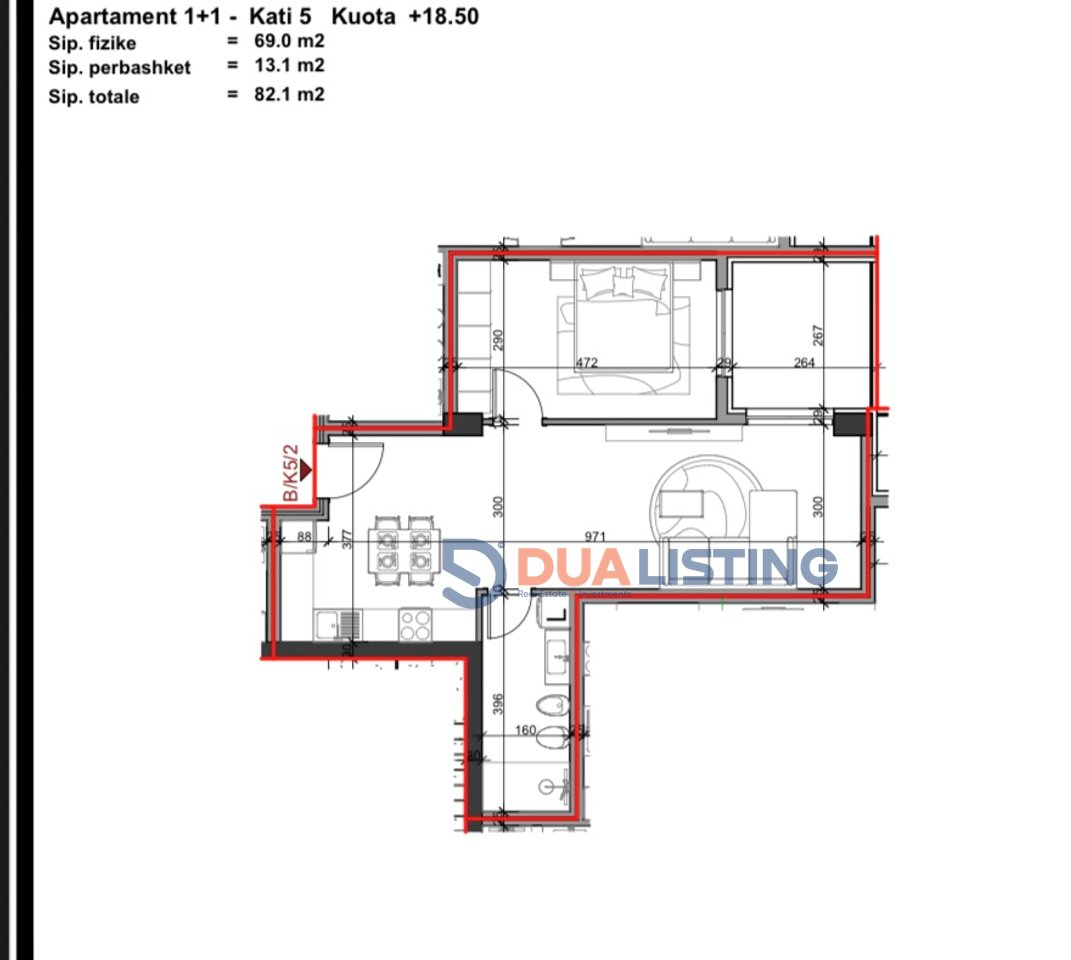 Apartament 1+1 tek Aluna 5 ne Paskuqan!