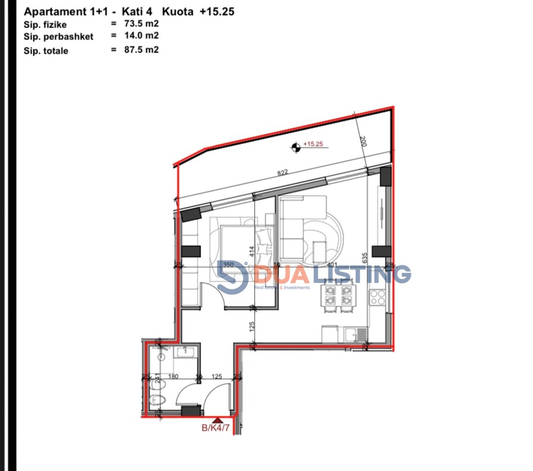 Shesim Apartament 1+1 tek Aluna 5 ne Paskuqan - 87.5 m2