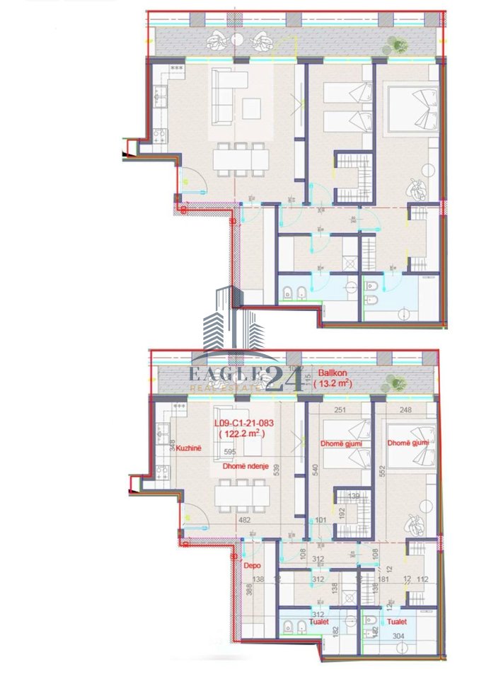 2+1 Apartment + 2 bathrooms For Sale in Don Bosco, Zogu i Zi, Tirana