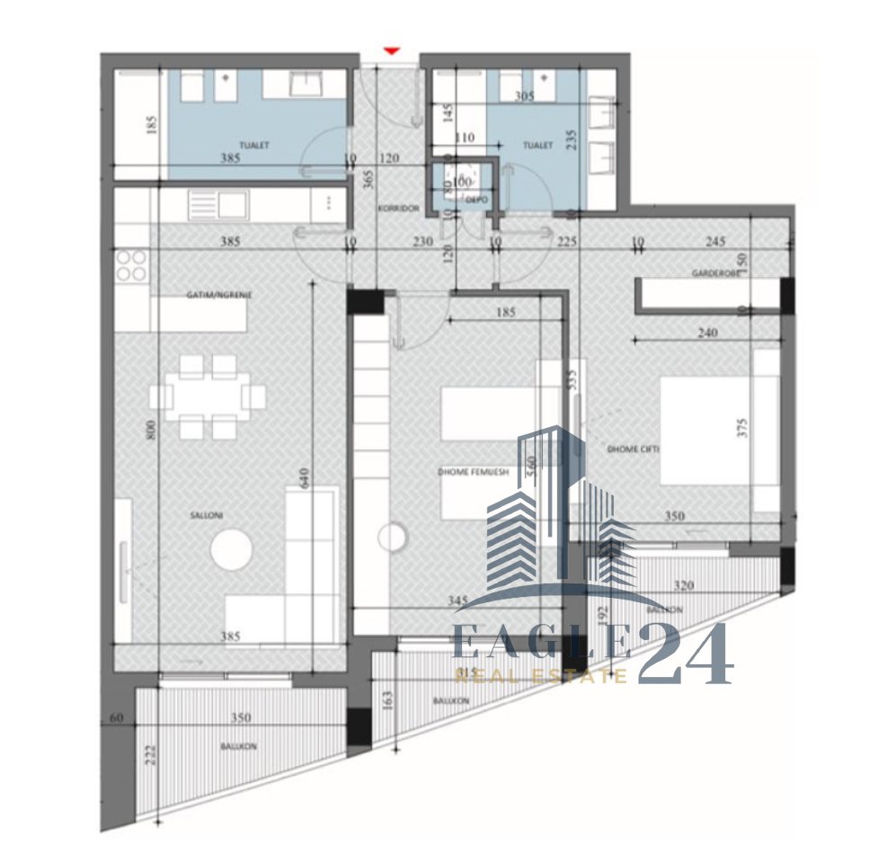 For sale apartment 2+1+2 + Storage + Wardrobe in Diellon Apartments 2 in the Paskuqan area, Tirana. 135,010€