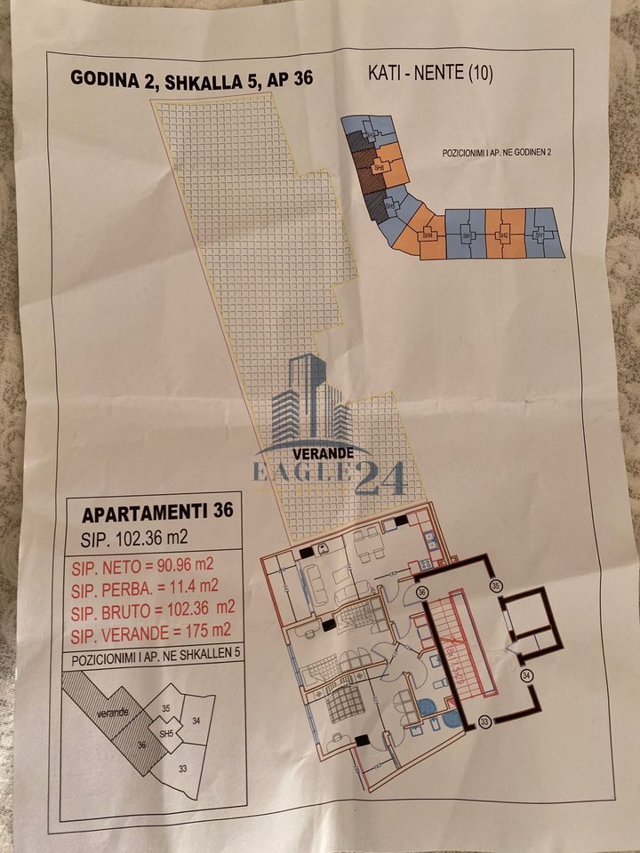 OCCASION FOR SALE
- Apartment 2+1+2+VERANDA in Astir, Tirana - €165,200 | 102.36 m² + 175 m² VERANDA