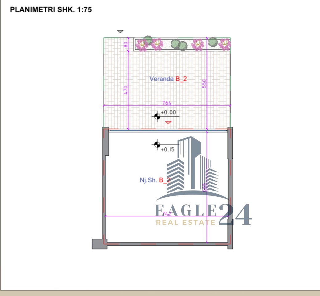 Shitet Njësi Biznesi tek Univers City, 53.09m2+42.02m2 Verandë. 148200€